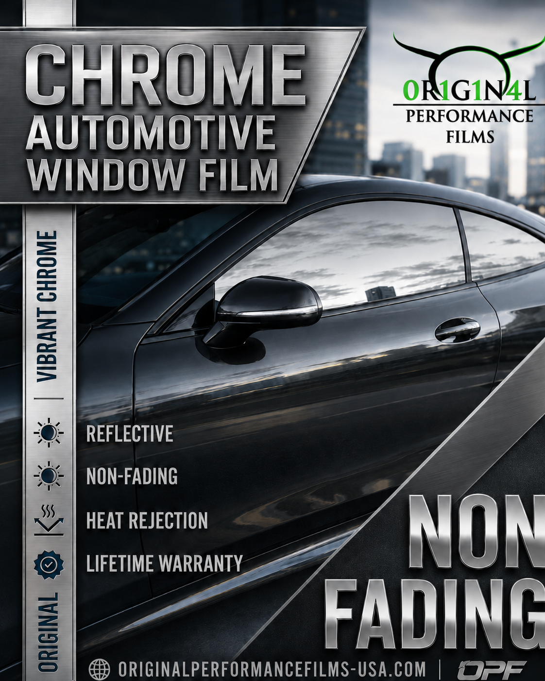CHROME AUTOMOTIVE WINDOW FILM