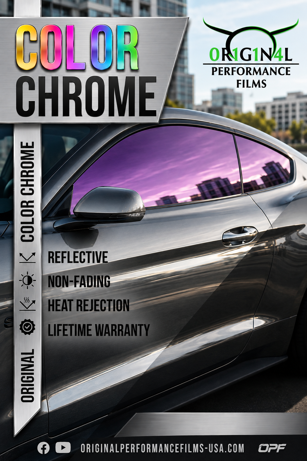 COLOR CHROME AUTOMOTIVE WINDOW FILM